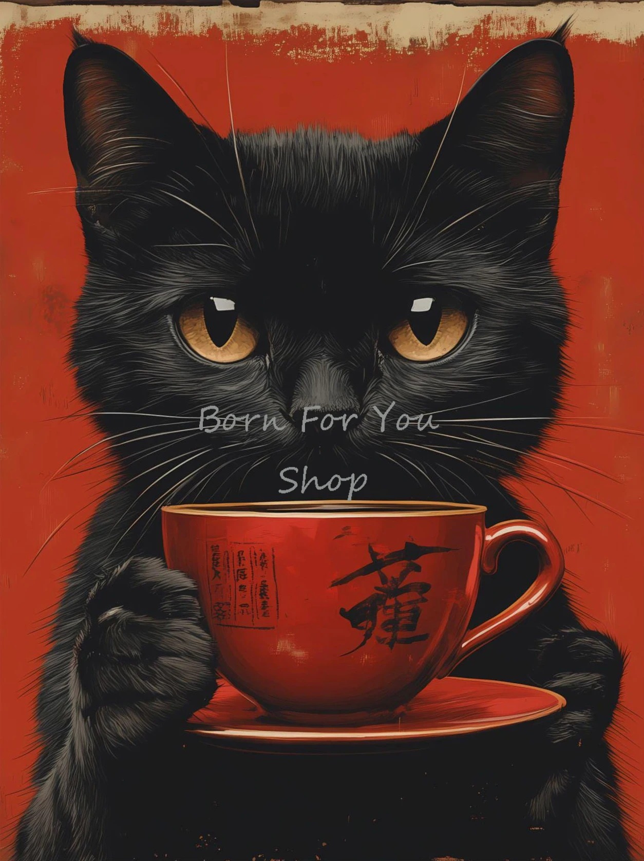 Japanese Edo Style Black Cat E - Japanese Lifestyle Home review and price