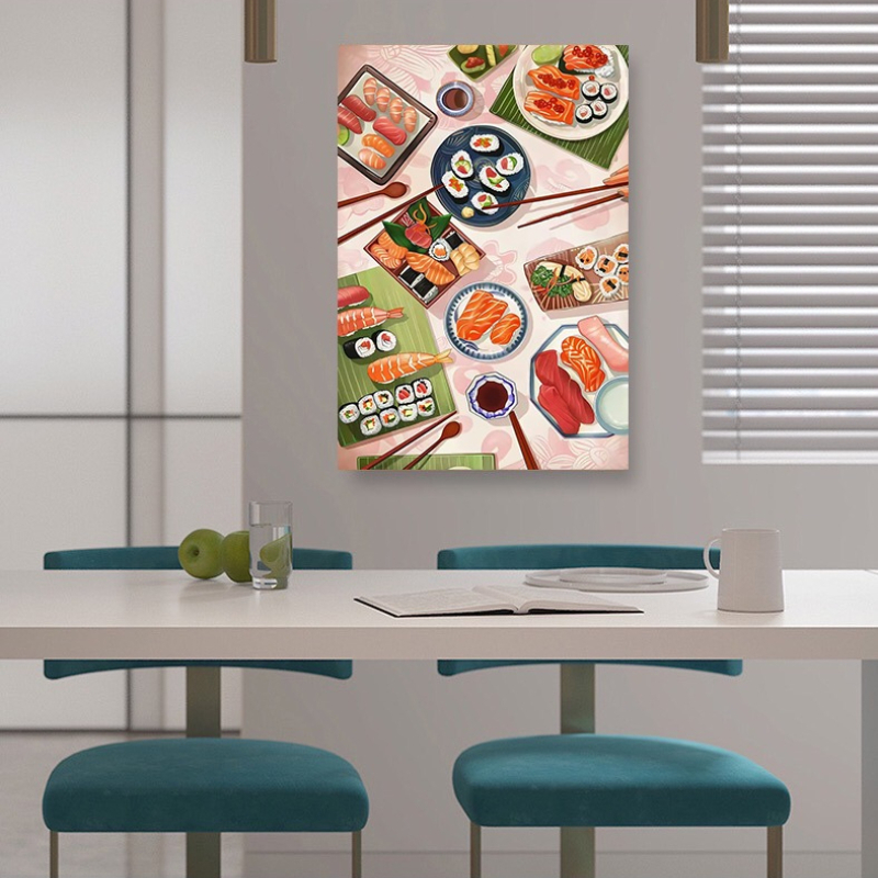 Sushi Salmon Poster Prints Kit - Japanese Restaurant Lifestyle review and price